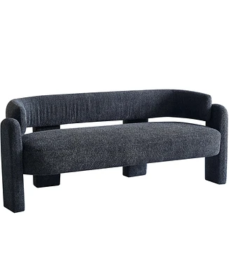 Simplie Fun 75.59" Wide Boucle Upholstery Modern Sofa For Living Room Dark Grey