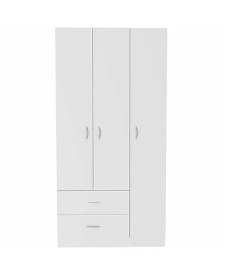 Simplie Fun Rowaton 2-Drawer 3-Door Armoire