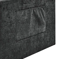 Loveseats Sofa Bed With Pull-Out Bed, Adjsutable Back And Two Arm Pocket, Black (54.5"X33"X31.5")