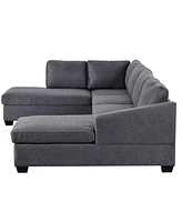 Simplie Fun Modern Large U-Shaped Sectional Sofa, Double Extra Wide Chaise Lounge Couch