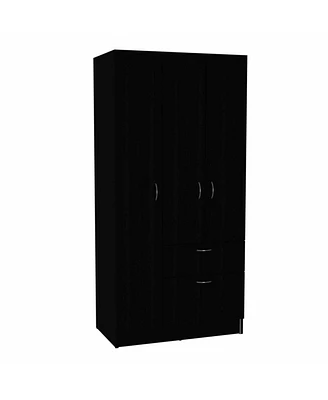 Simplie Fun Meredith 1-Drawer Rectangle Armoire Black Wengue And White