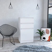 Kamelot Dresser With Jewelry Box, Single Door Cabinet, Mirror, Two Drawers - White