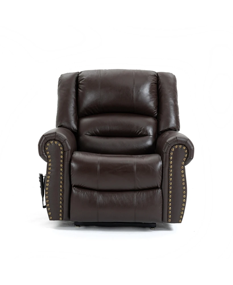 Streamdale Furniture Heavy Duty Leather Recliner with Heat & Massage