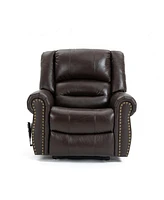 Simplie Fun Heavy Duty Leather Recliner with Heat & Massage