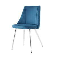 Simplie Fun Set of 4 Modern Velvet Blue Dining Chairs