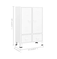 vidaXL Industrial Wardrobe White 26.4"x13.8"x42.1" Steel