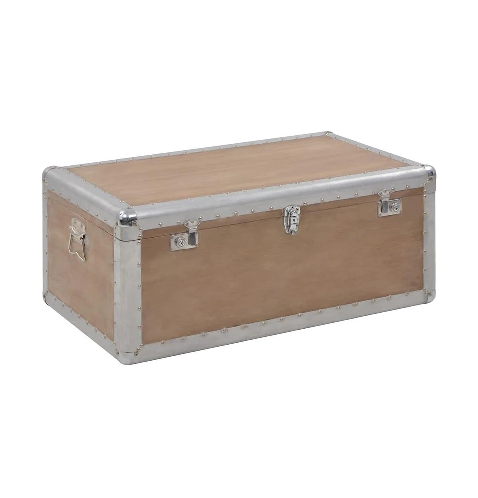 vidaXL Storage Box Solid Fir Wood 35.8"x20.5"x15.7" Brown