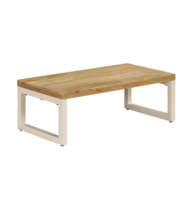 vidaXL Coffee Table 39.4"x19.7"x13.8" Solid Mango Wood and Steel