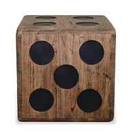 vidaXL Storage Box Mindi Wood 15.7"x15.7"x15.7" Dice Design