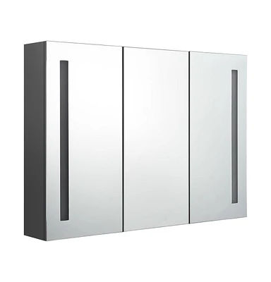 vidaXL Led Bathroom Mirror Cabinet 35"x5.5"x24.4" Gray