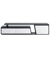 Rectangle Tv Stand, 2 Drawers, 1 Cabinet, Up to 100"