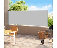 Patio Retractable Side Awning 86.6"x196.9" Gray