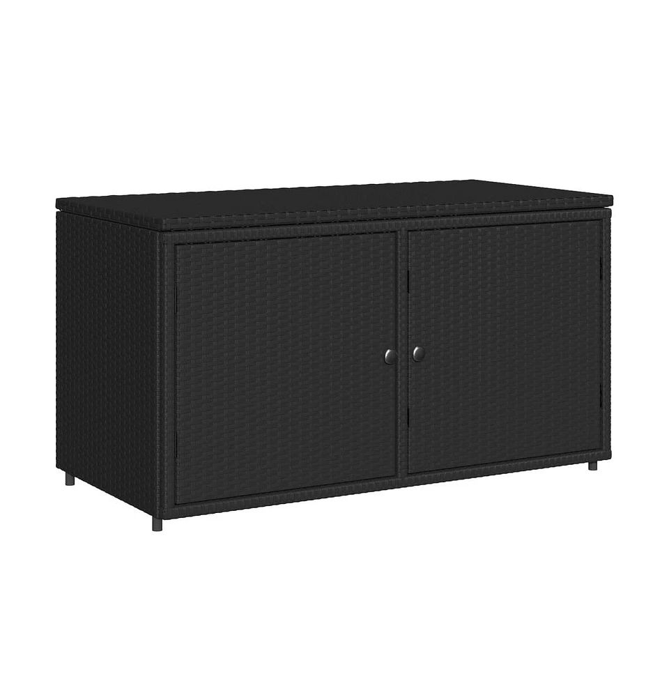 vidaXL Patio Storage Cabinet 43.3"x21.7"x23.8" Poly Rattan