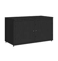 vidaXL Patio Storage Cabinet 43.3"x21.7"x23.8" Poly Rattan