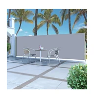 vidaXL Retractable Side Awning 63"x196.9"Gray