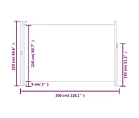 vidaXL Patio Retractable Side Awning 86.6"x118.1