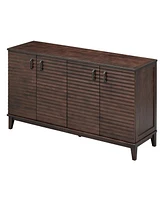 Streamdale Furniture Large Espresso Sideboard with Adjustable Shelves & Metal Handles