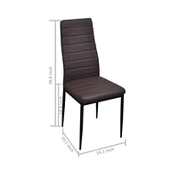 Dining Chairs 4 pcs Brown Faux Leather