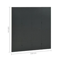 vidaXL 4-Panel Room Divider Anthracite 63"x70.9" Steel