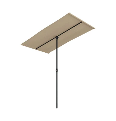 vidaXL Garden Parasol with Aluminum Pole 70.9"x43.3" Taupe