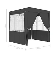 vidaXL Professional Party Tent with Side Walls 8.2'x8.2' Anthracite 0.3 oz/ft²