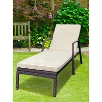 Streamdale Furniture Outdoor Patio Lounge Chairs Rattan Wicker Patio Chaise Lounges Chair Brown