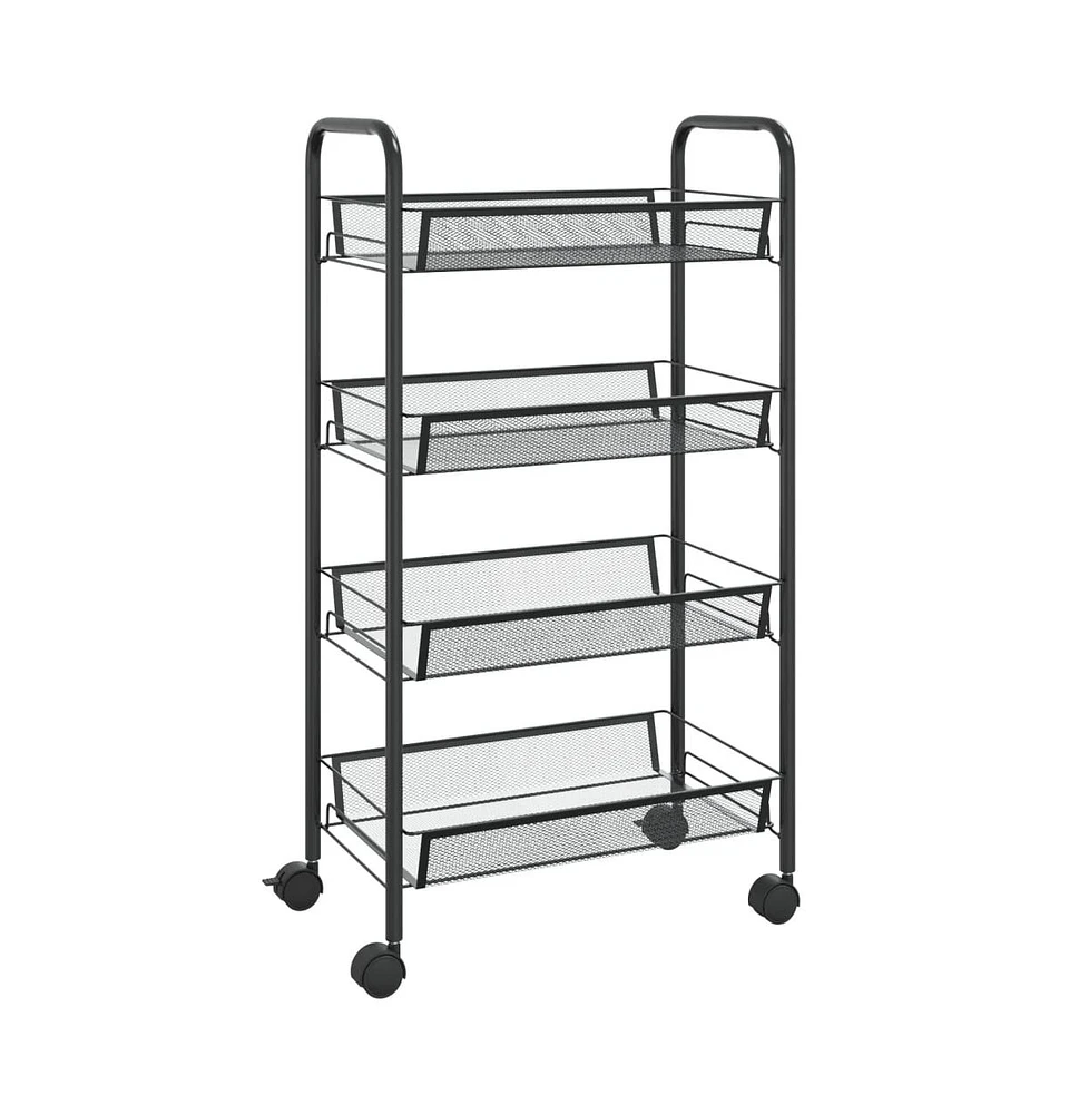 vidaXL 4-Tier Kitchen Trolley 18.1"x10.2"x33.5" Iron