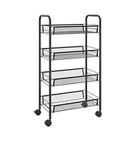 vidaXL 4-Tier Kitchen Trolley 18.1"x10.2"x33.5" Iron