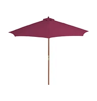 vidaXL Outdoor Parasol with Wooden Pole 118.1" Bordeaux Red