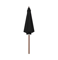 vidaXL Parasol with Wooden Pole 118.1"x101.6" Black