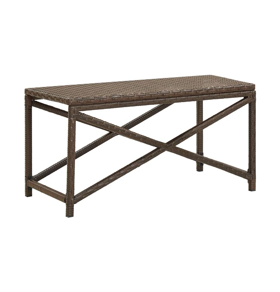 vidaXL Patio Bench 31.5" Poly Rattan Brown