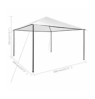 vidaXL Gazebo 13.1'x13.1'x9.8' White 0.6 oz/ft²