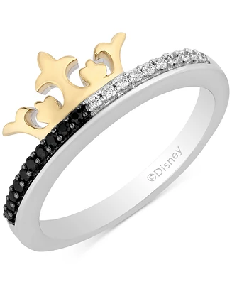 Black Diamond (1/10 ct. t.w.) & White Diamond (1/10 ct. t.w.) Cruella Ring in Sterling Silver & Gold-Plate