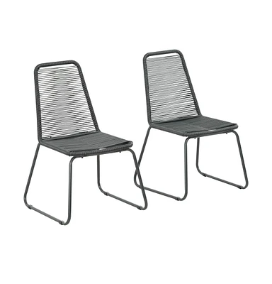 vidaXL Patio Chairs pcs Poly Rattan Black