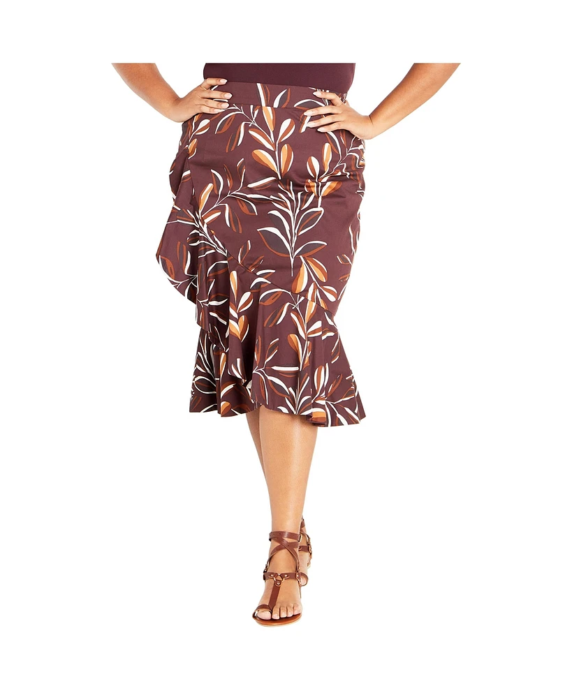 City Chic Women's Louisa Print Skirt