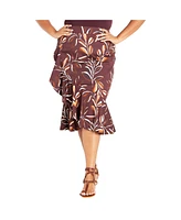 City Chic Women's Louisa Print Skirt