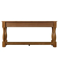 63" Wood Console Table with Drawers & Shelf