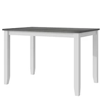 Rustic Minimalist Wood 5-Piece Dining Table Set With 4 Xback Chairs For Small Places