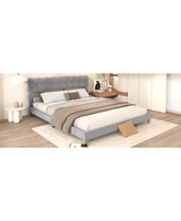 Streamdale Furniture Queen Size Upholstered Platform Bed With Soft Headboard