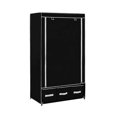 vidaXL Wardrobe Black 34.3"x19.3"x62.6" Fabric