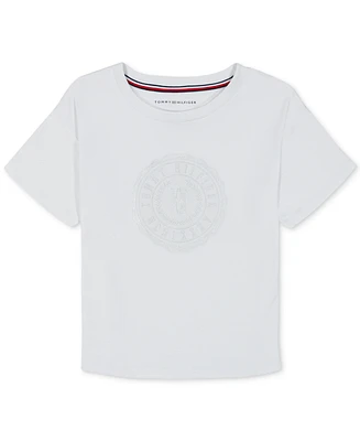 Tommy Hilfiger Toddler Girls Embroidered Crest Short-Sleeve Boxy T-Shirt