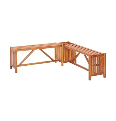 Patio Corner Bench with Planter 46"x46"x15.7" Solid Acacia Wood