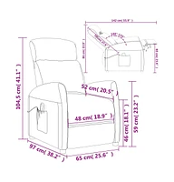 vidaXL Massage Recliner Cream Fabric