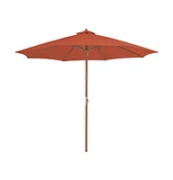 vidaXL Outdoor Parasol with Wooden Pole 118.1" Terracotta