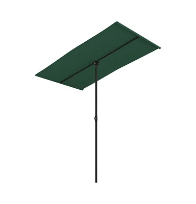 vidaXL Outdoor Parasol with Aluminum Pole 70.9"x43.3" Green