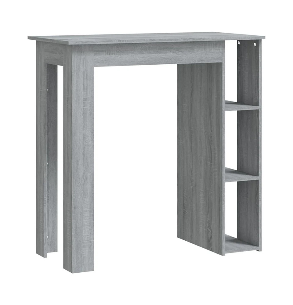 vidaXL Bar Table with Shelf Gray Sonoma 40.2"x19.7"x40.7" Engineered Wood