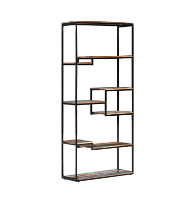 vidaXL Bookcase 31.5"x11.8"x70.9" Solid Reclaimed Wood