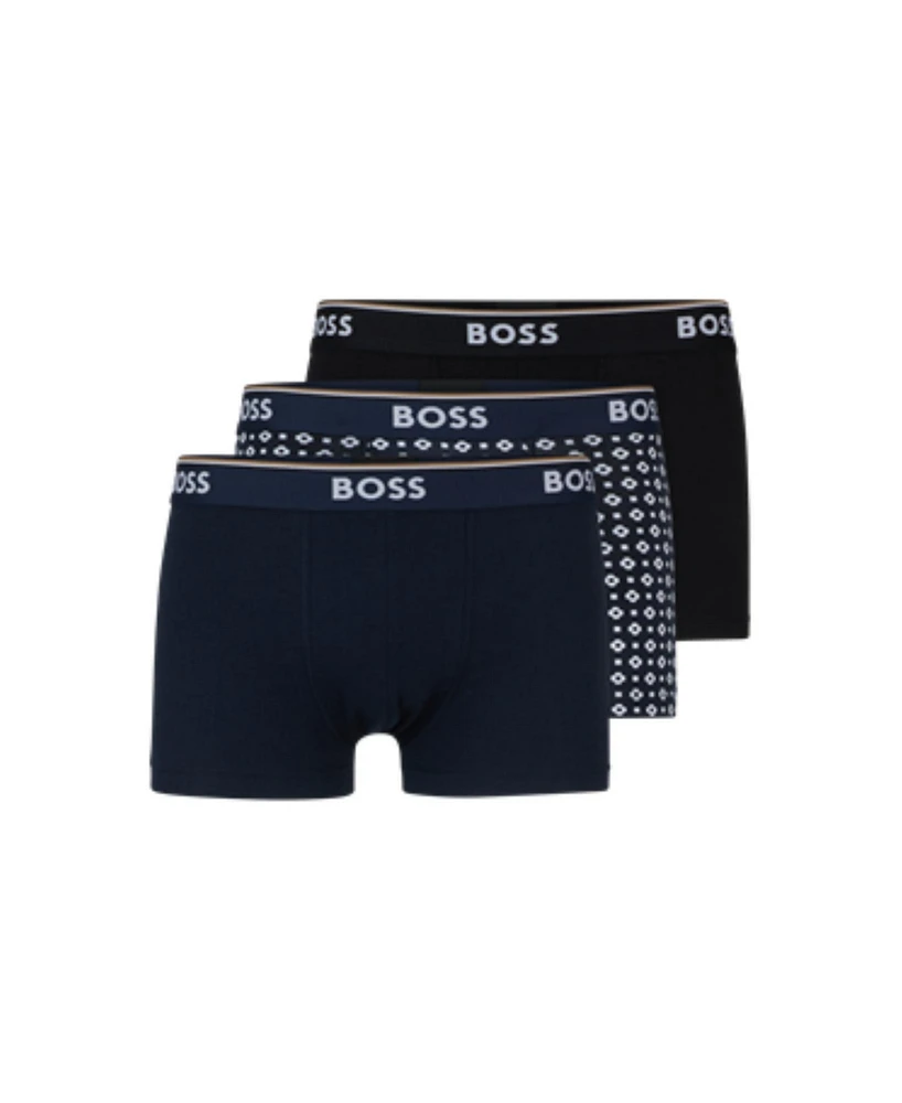 Boss by Hugo Boss Men's 3-Pack Trunk with Design Underwear