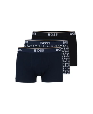 Boss by Hugo Men's 3-Pack Trunk with Design Underwear