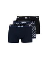 Boss by Hugo Boss Men's 3-Pack Trunk with Design Underwear